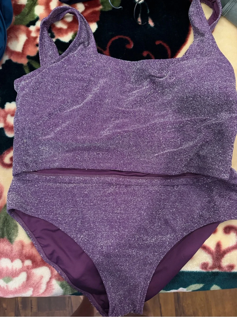 Coral Reef Swim (now Manava Swim) Purple Shimmer Two-Piece Swimsuit - Picture 4 of 6